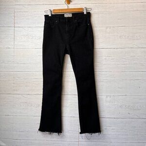 Everlane Jeans Womens Size 27R Black Raw Hem Cotton Blend Stretch High Rise